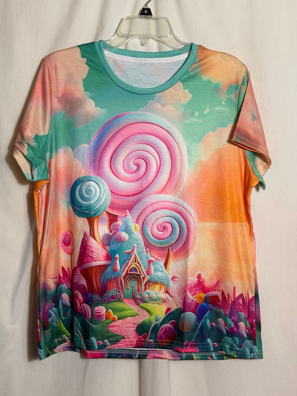 Candyland Fantasy Graphic Tee XL Pastel Shirt